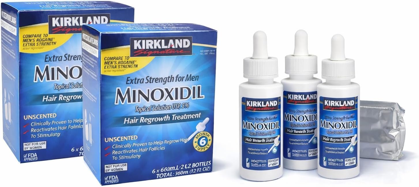 Kirkland Signature Minoxidil 5% Extra Strength 2-Pack 12-Month Supply