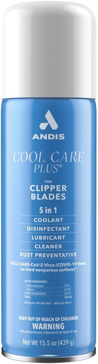 Andis Cool Care Plus 5-in-1 Spray for Clipper Blades, 6-Pack (15.5 oz / 439 g Each)