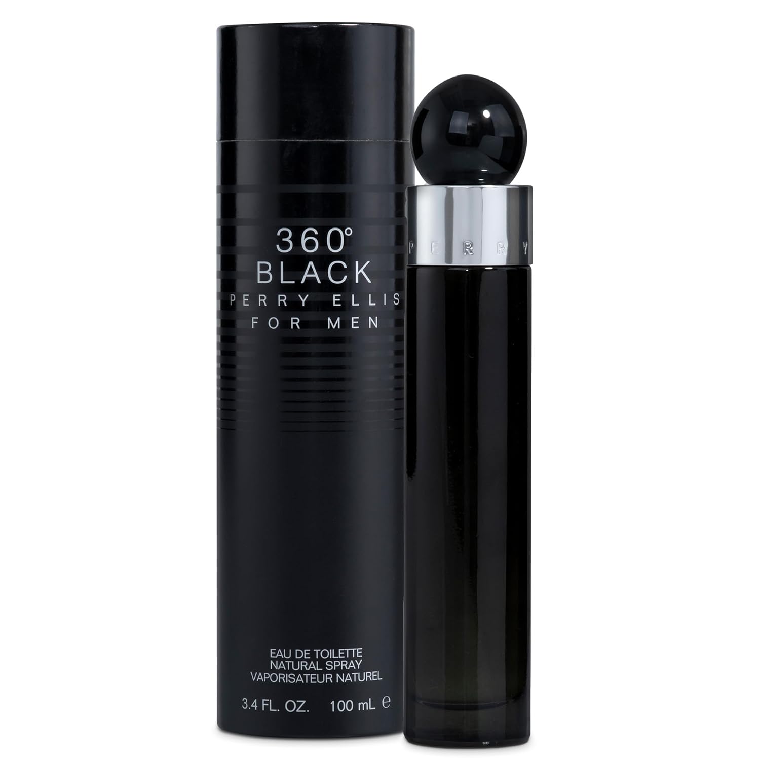 Perry Ellis 360� Black Eau de Toilette Spray for Men, 3.4 oz / 100 ml