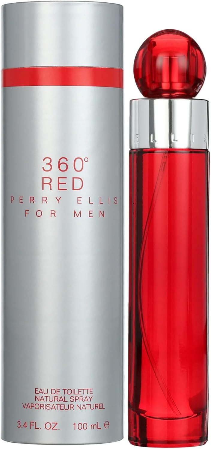 Perry Ellis 360� Red Eau de Toilette Spray for Men, 3.4 oz / 100 ml