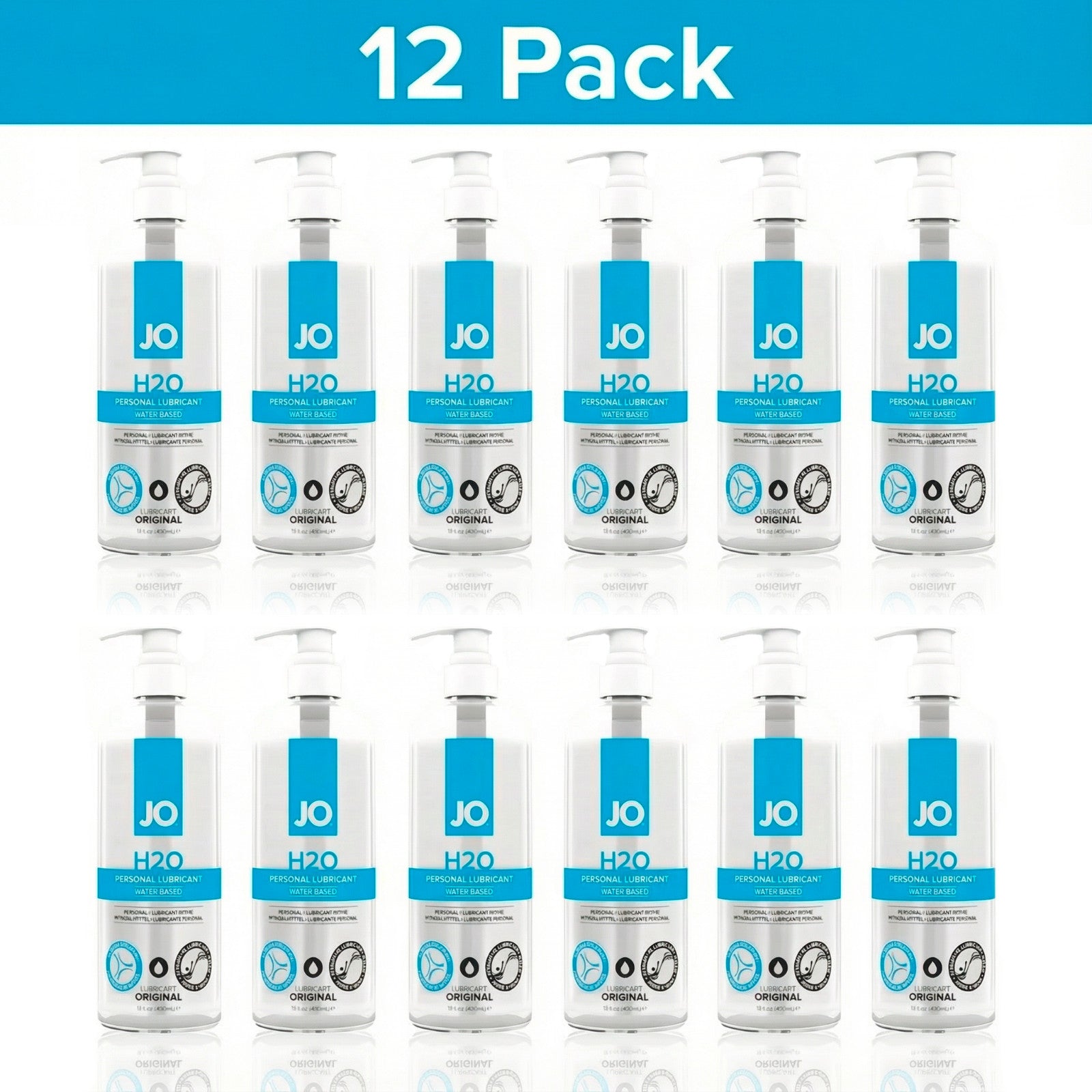 System JO H2O Water-Based Lubricant 16 oz, 2-Pack