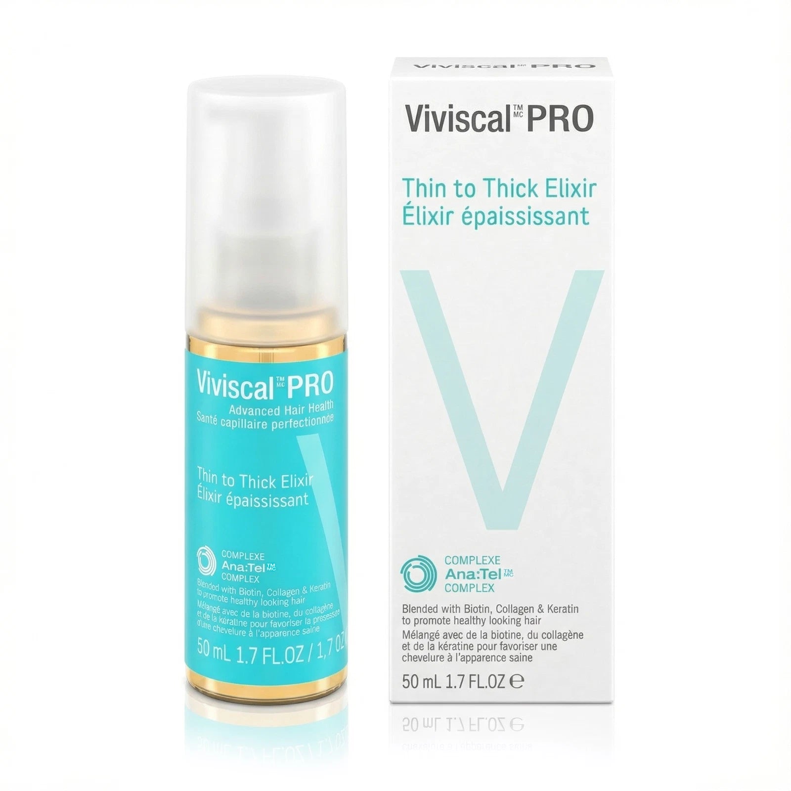 Viviscal Professional Thin to Thick Elixir Hair Serum Biotin Keratin 1.7oz