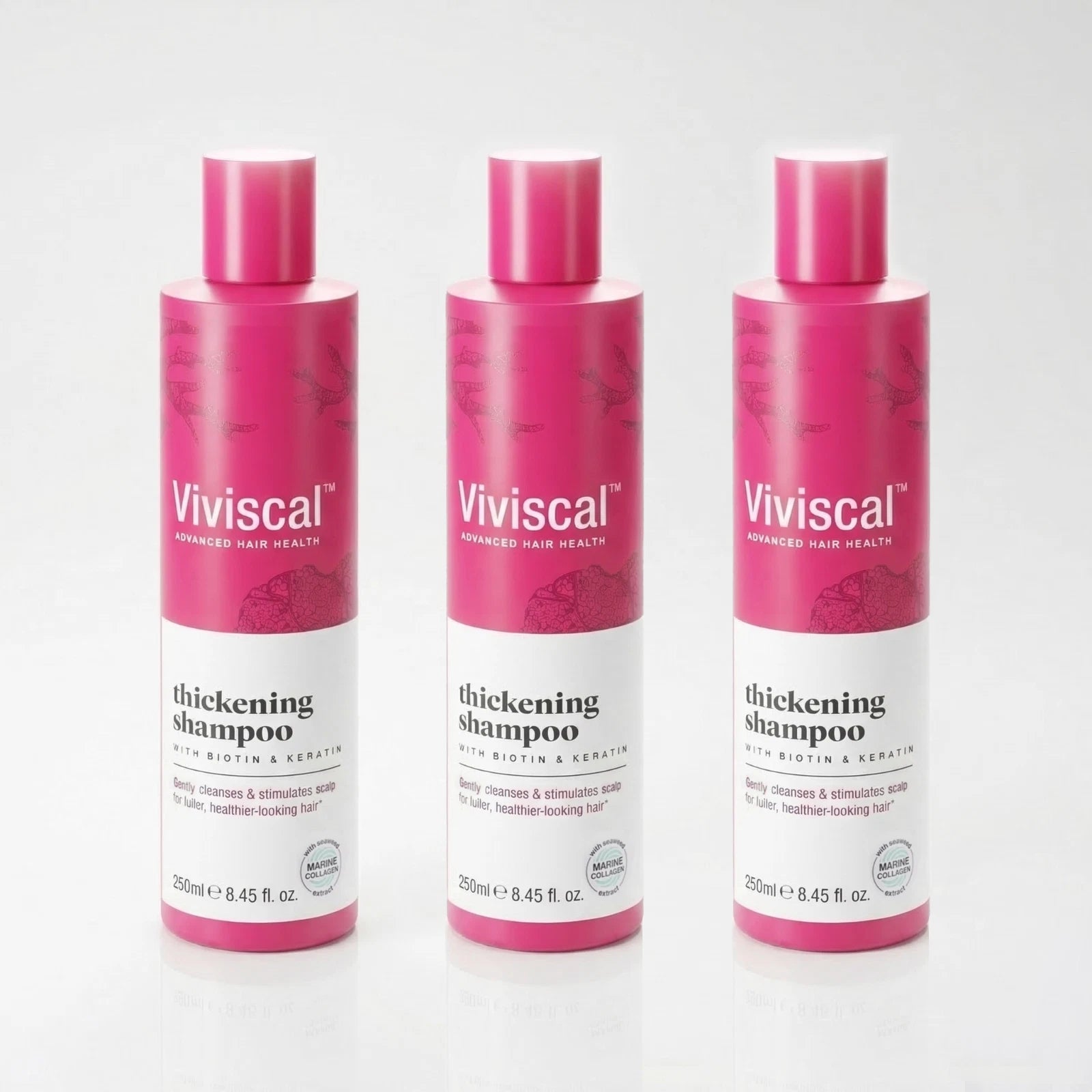 Viviscal Thickening Shampoo Pack of 3 8.45 Oz Biotin Keratin Marine Collagen