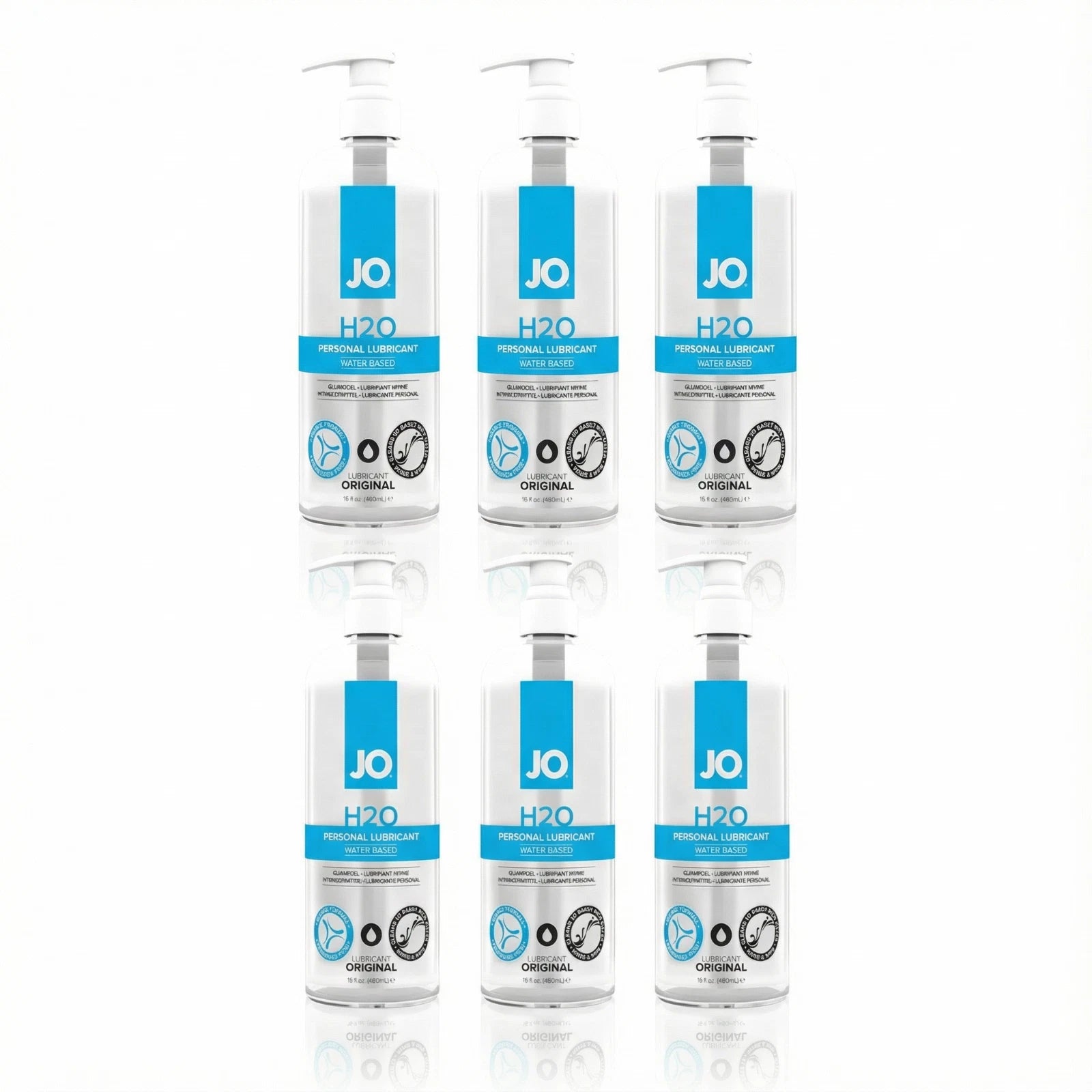 System Jo H2O Water Based Lubricant 16oz 6 Pack 96oz Total