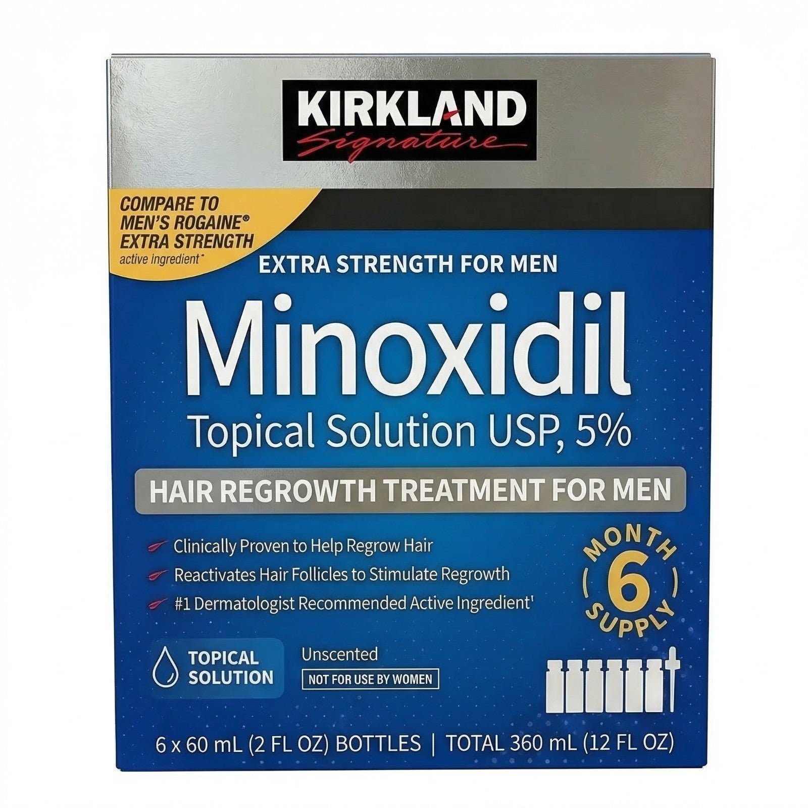 Kirkland Signature Minoxidil 5% Extra Strength, 6-Month Supply
